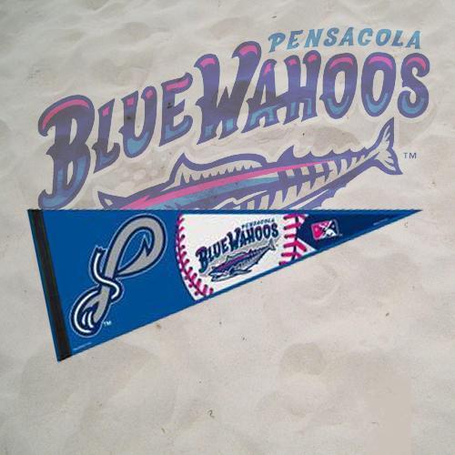 Pensacola Blue Wahoos Pennant - P-Hook Blue