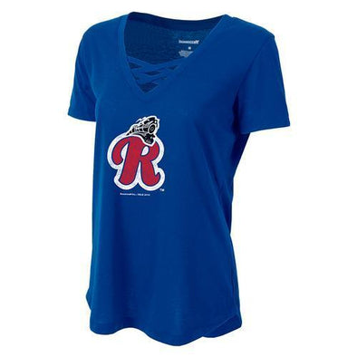 Reading Fightin Phils R-Phils Train Boxercraft Womens Caged V-Neck Shirt