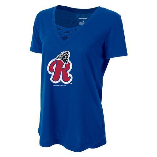 Reading Fightin Phils R-Phils Train Boxercraft Womens Caged V-Neck Shirt