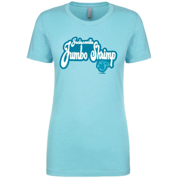 Jacksonville Jumbo Shrimp Bimm Ridder Ladies Tahiti Blue Boyfriend Tee