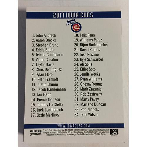 Iowa Cubs 2017 Team Card Set