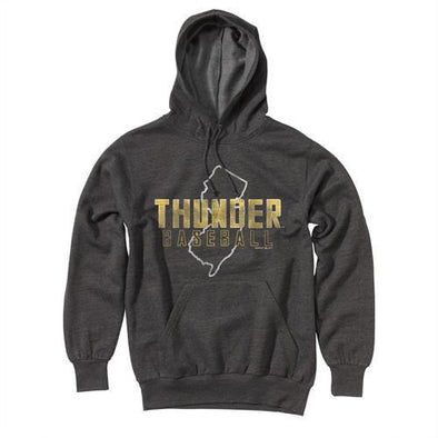 Trenton Thunder Adult Retro Charcoal Heather Hood Sweatshirt