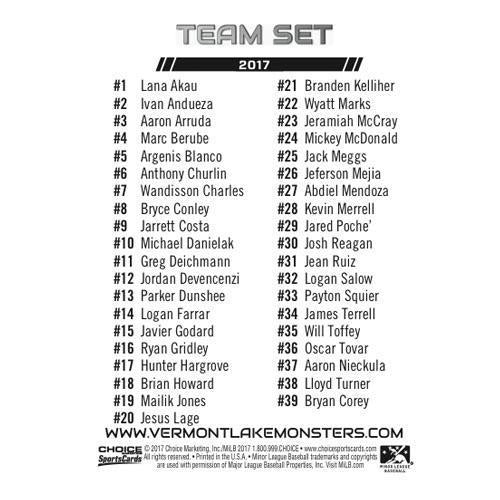 Vermont Lake Monsters 2017 Lake Monsters Team Set