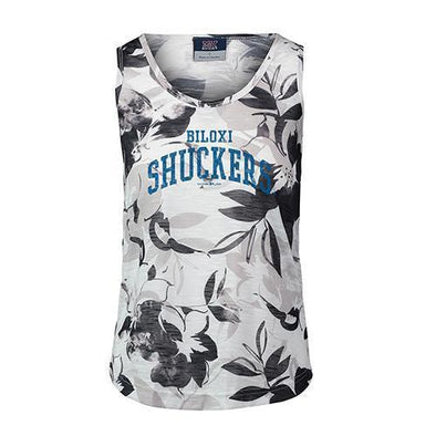 Biloxi Shuckers Tank-Wmn Giselle Monochrome Floral