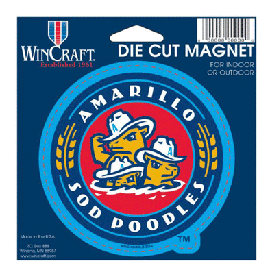 Amarillo Sod Poodles Circle Die-Cut Magnet