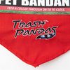 DOG BANDANA RED TRASH PANDA LETTERING