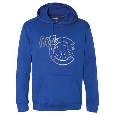 Iowa Cubs Foil Walking Bear Logo Performance Hoodie, Royal