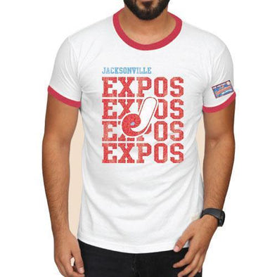 Jacksonville Jumbo Shrimp Retro Brand Jacksonville Expos Ringer Tee