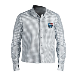 ANTIGUA MENS GREY/WHITE FLAG DRESS SHIRT