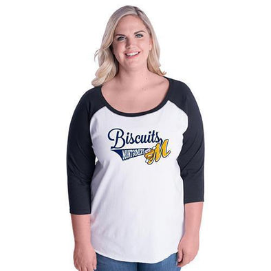 Montgomery Biscuits Curvy Baseball Tee