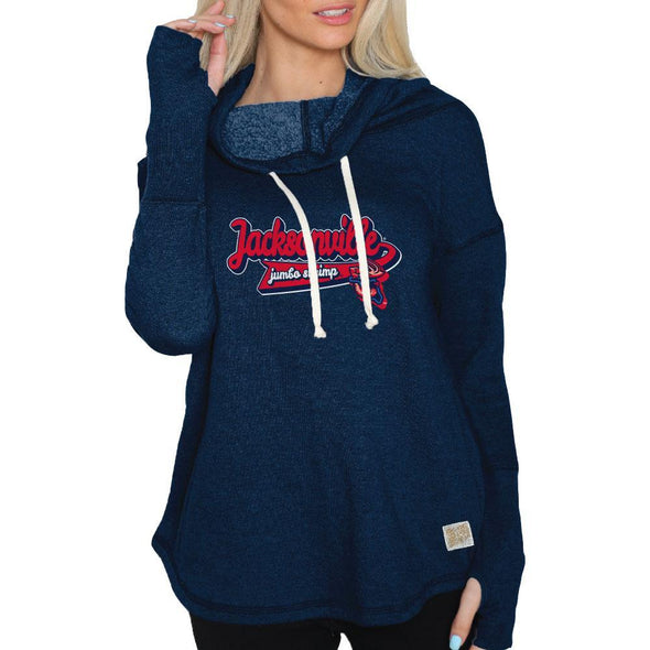 Jacksonville Jumbo Shrimp Retro Brand Ladies Funnel Neck Hoodie