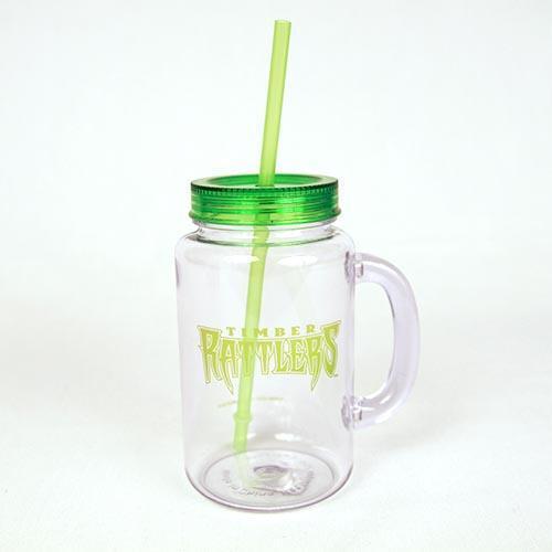 Wisconsin Timber Rattlers Mason Jar - Lime