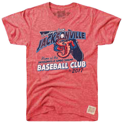 Jacksonville Jumbo Shrimp Retro Brand Greetings From.. Triblend