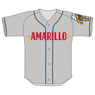 Amarillo Sod Poodles Grey Road Adult Stitch Replica Jersey