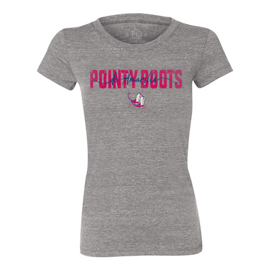 Pointy Boots de Amarillo Grey Women's Script Tee