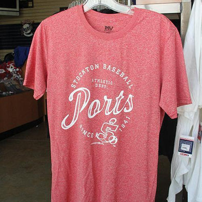 Stockton Ports Heather Red Athletic Tee