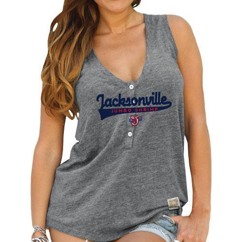 Jacksonville Jumbo Shrimp Retro Brand Ladies Henley Tank