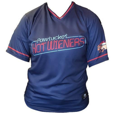 Pawtucket Red Sox Navy Youth Pawtucket Hot Wieners Replica Jersey