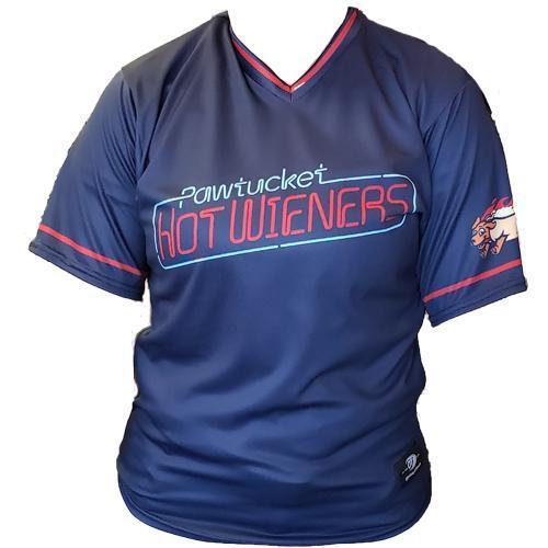 Pawtucket Red Sox Navy Youth Pawtucket Hot Wieners Replica Jersey