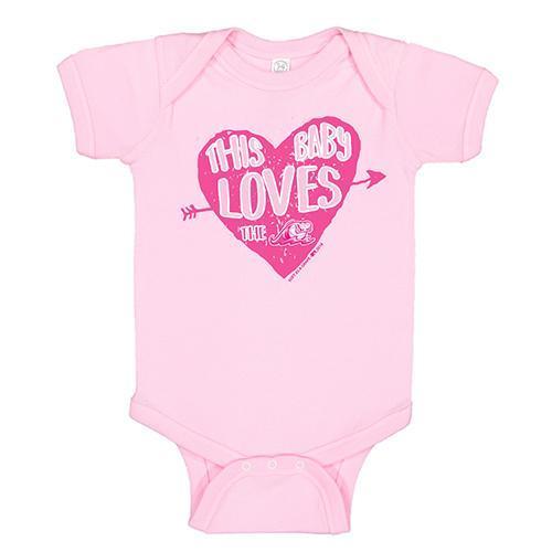 West Michigan Whitecaps Infant Pink Heart Onesie