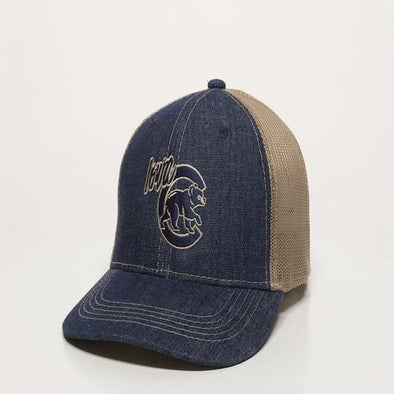 Iowa Cubs Denim Adjustable Cap, Blue Denim Khaki