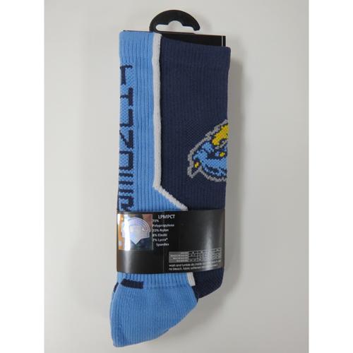 Trenton Thunder Thunder TCK Navy and Columbia Blue Baseline crew socks