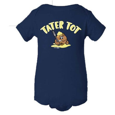 Syracuse Mets Salt Potatoes Navy Tater Tot Onesie
