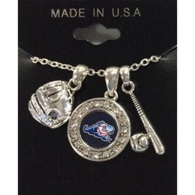 West Michigan Whitecaps Necklace/3-Charm Baseball