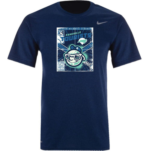 Asheville Tourists Youth Navy Nike Dri-fit Short Sleeve Shirt