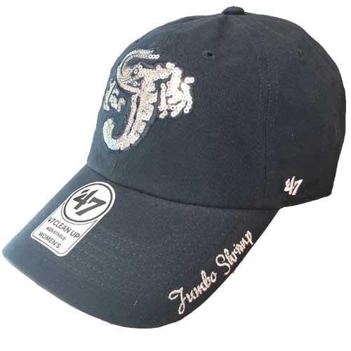 Jacksonville Jumbo Shrimp '47 Ladies Sparkle Navy Clean Up Adjustable Cap