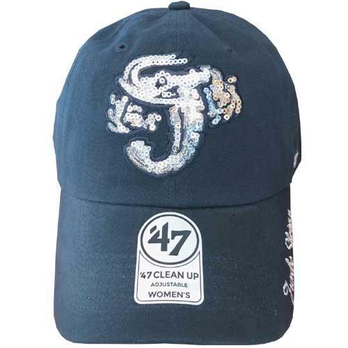 Jacksonville Jumbo Shrimp '47 Ladies Sparkle Navy Clean Up Adjustable Cap