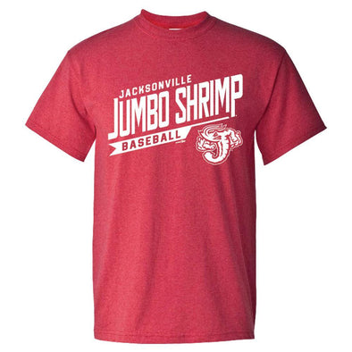 Jacksonville Jumbo Shrimp Bimm Ridder Heather Red Bur Tee