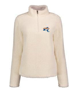 MV White Sherpa Ladies 1/4 Zip Sweathshirt