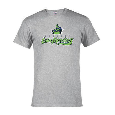 Vermont Lake Monsters Adult Primary Logo T-Shirt - Sport Grey