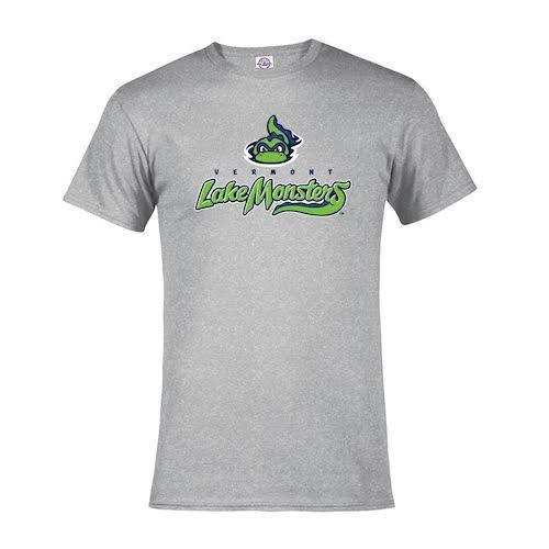 Vermont Lake Monsters Adult Primary Logo T-Shirt - Sport Grey