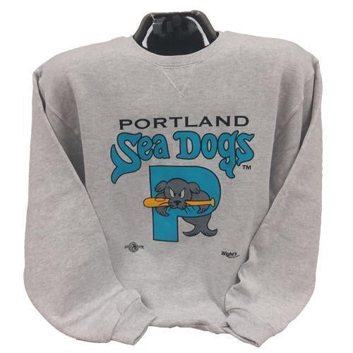 Portland Sea Dogs Retro Teal Crew Sweatshirt Adult