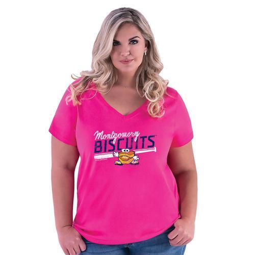 Montgomery Biscuits Ladies Curvy V-Neck