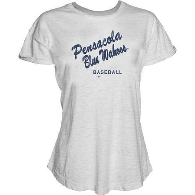 Pensacola Blue Wahoos RB Ladies Slub Rollup Tee