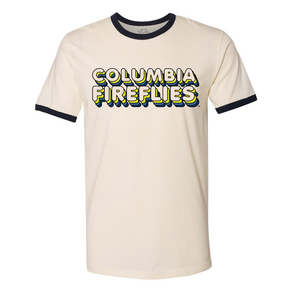 Columbia Fireflies Adult Natural/Navy 70's Ringer Tee