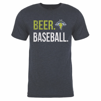 Columbia Fireflies Adult Navy Beer Baseball Tee