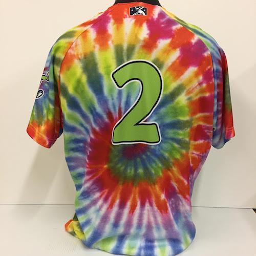 Vermont Lake Monsters 2016 Game Worn Tie Dye Jerseys