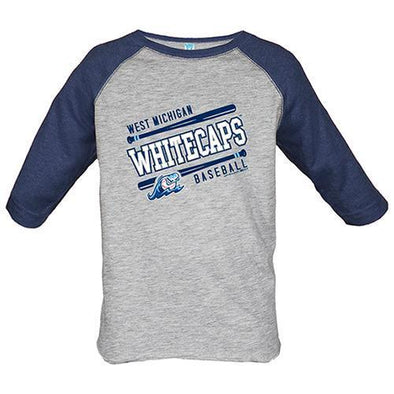 West Michigan Whitecaps Toddler Navy/Grey Baseball Tee