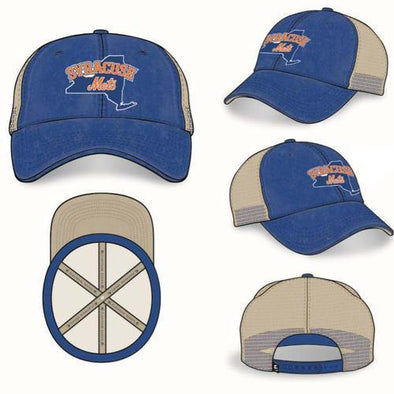 Syracuse Mets OC Royal/Tan Trucker Adj. Cap