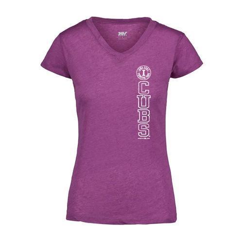 Iowa Cubs Women's Fitted Vivianne V-Neck Tee, Dragonfruit