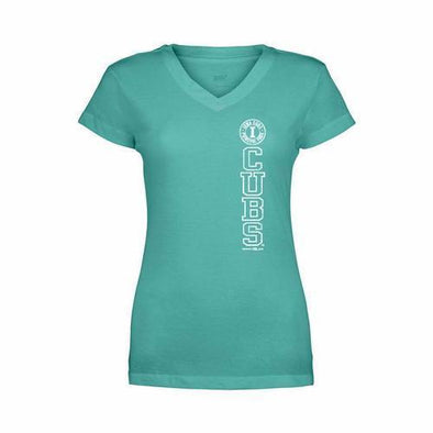 Iowa Cubs Women's Fitted Vivianne V-Neck Tee, Jade Green