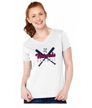 Women's White Vneck Tee