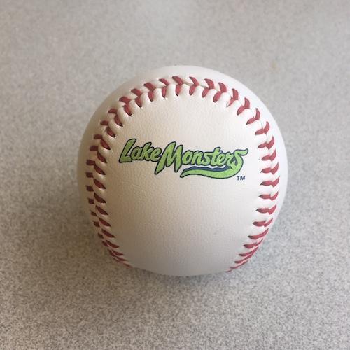 Vermont Lake Monsters Logo Baseball - White