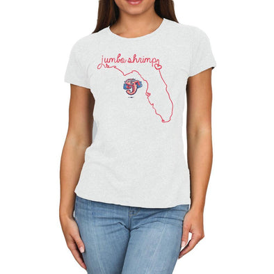 Jacksonville Jumbo Shrimp Retro Brand Ladies Home State Tee