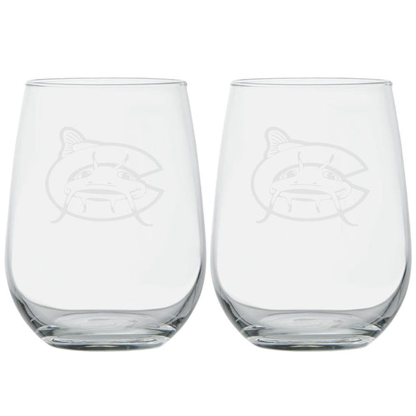 Carolina Mudcats Couples Wine Glass Set