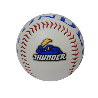 Trenton Thunder Debossed White Logo Baseball -with Thunder across panels